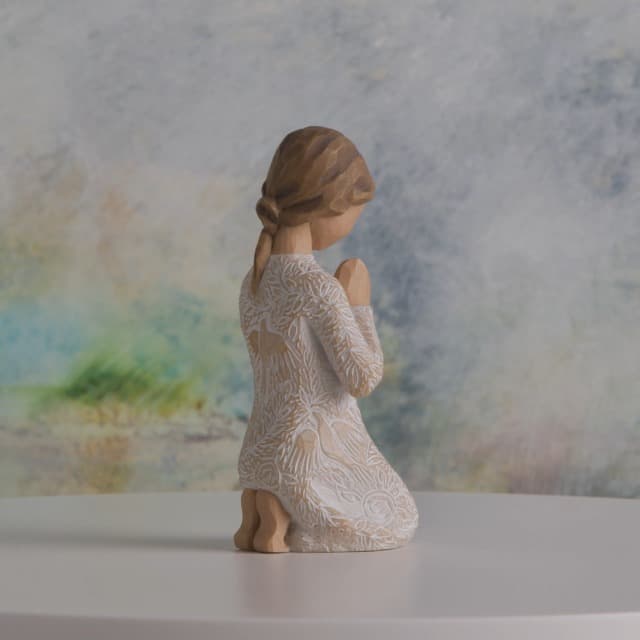 Willow Tree Prayer of Peace (Lighter Skin), Seeking The Quiet Within, Expresses Sympathy, Comfort, Remembrance, Healing, Sculpted Hand-Painted Figure