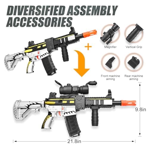 Realistic Toy Foam Blaster Gun - Electric Sniper Rifle with Scope 120 Soft Bullets 3 Magazines, Automatic Dart Gun for Boy Ages 8-12 Years Old, Indoor Outdoor Gifts for Adult Kid Christmas Birthday