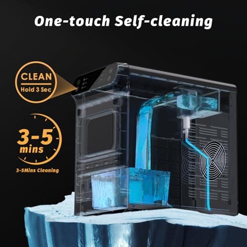 INOVIVA Nugget Ice Maker, 40 lbs/24H Soft & Chewable Nugget Ice Machine with 1.2-Gallon Tank, Automatic Water Refill, Preset Timer & Self-Cleaning, Countertop Pellet Ice Maker for Home & Kitchen
