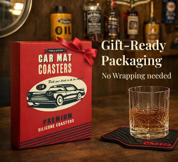 Car Gifts for Guys, Mechanics & Auto Enthusiasts, Great for Dad, Boyfriend, Brother or Son, for Christmas, Stocking Stuffer Triple Gifffted Car Gifts for Men, Car Coasters, Gifts for Guys, Set of 4 B01JZFUD5C