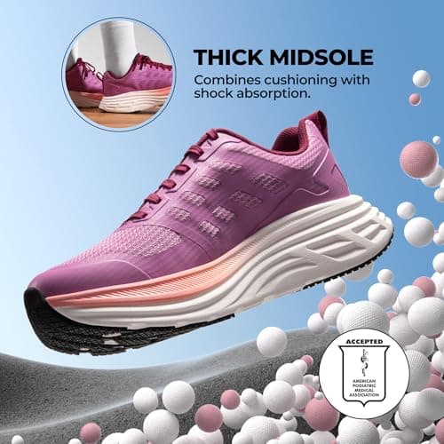 NORTIV 8 Women's Walking Shoes Cushion Running Tennis Shoes ActiveFloat Non-Slip Comfortable Breathable Workout Gym Sports Athletic Fashion Sneakers