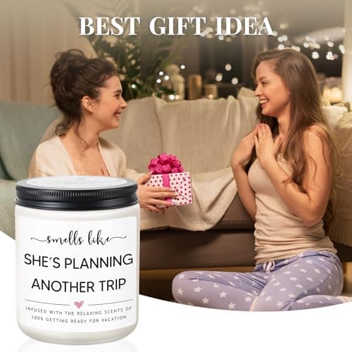 Cool Gifts for People Who Travel, Birthday, Vacation, Christmas Gift for Traveler Women Friend, 50Hr Burn, 7oz Soy Wax Candle Travel Gifts for Women, Funny Travel Lover Candle, Lavender Scent B0DGBQ1H1B