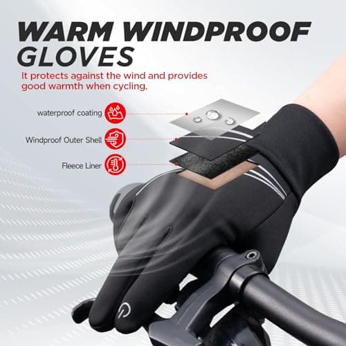 RUIXUE Winter Gloves Men Women, Warm Thermal Windproof Touchscreen Non-Slip,for Cycling Driving Running Hiking