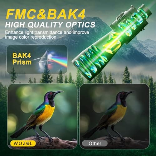 20x70 Binoculars for Adults High Powered - WOZEL HD Bird Binoculars with Clear Low Light Vision - Powerful Binocular for Bird Watching Hunting Travel Outdoor Hiking - Christmas Birthday Gifts for Men