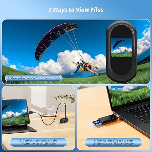 1080P Sports Action Camera with 64GB Card, Mini Body Camera Wearable Action Body Cam, Portable Recorder with Magnetic Back Clip