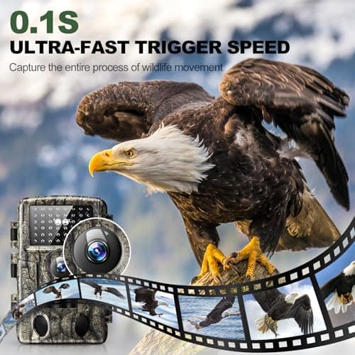 4K 60MP WiFi Trail Camera,Game Cameras with Night Vision Motion Activated Waterproof,Suitable for Outdoor Wildlife Detection, Monitoring Home Security