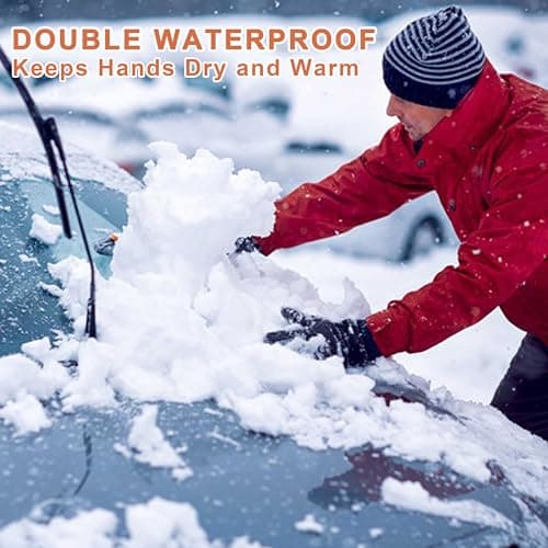 ihuan Winter Waterproof Gloves for Men Women Warm Running Cycling Snow Ski Gloves for Cold Weather, Thermal Windproof Material and Touch Screen Finger for Driving Snowboarding