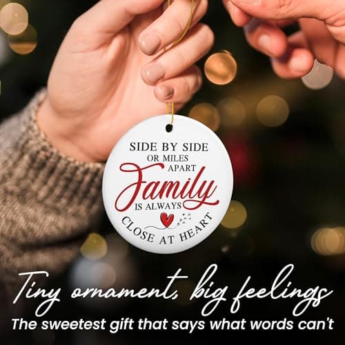 TEEZWONDER Family Ornament Gifts for Women Men - Ceramic Christmas Ornaments 2025 for Tree Decorations - Christmas Birthday Gifts for Mom Dad for Sister Brother, Grandma Grandpa Gift