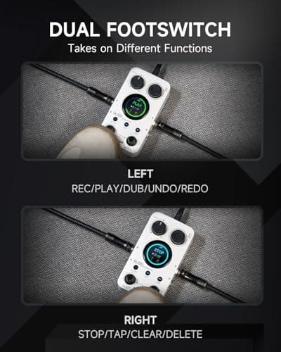 MOOER GL100 Looper Pedal Drum Machine, 2 in 1 Drum Looper Guitar Pedal 1.3-inch Touchsreen 100 Slots with 300 Minutes in Total Auto-record Time Stretch Function Dedicated Editor Software