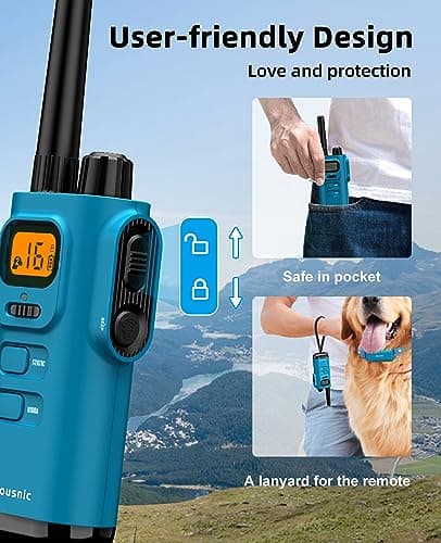 Bousnic Dog Shock Collar with Remote - [New Edition] 4000FT Dog Training Collar for Large Medium Small Dogs (8-120lbs) Waterproof E Collar with Beep, Vibration, Safe Shock
