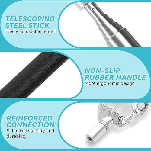 Telescoping Back Scratcher with 3Pcs Detachable Heads, Back Scratcher for Men/Women, Fathers Day Dad Gifts Birthday Gifts for Husband, Men, Women, Him, Her