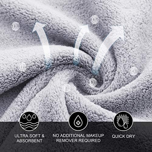 MOONQUEEN Microfiber Facial Cloths Fast Drying Washcloth 12 Pack - Premium Soft Makeup Remover Cloths - Highly Absorbent