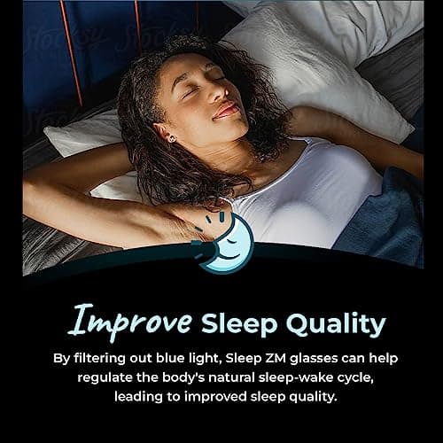 Blue Light Blocking Glasses for Women + Men - Better Sleep + Anti Eye Strain Protection - Computer Screens & Gaming - Metal Clip On - 99% Night-time Amber Lens