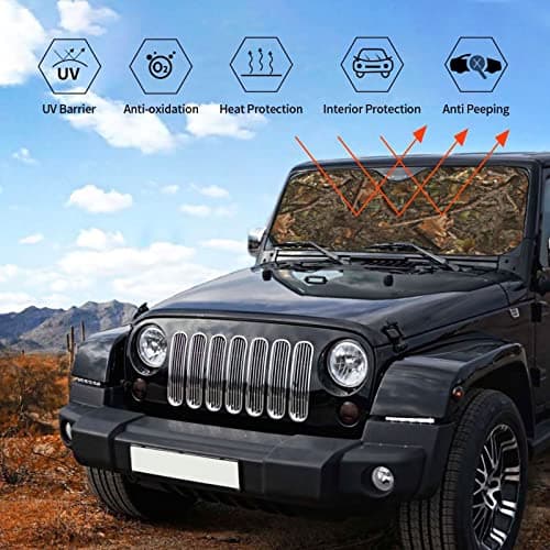 Camouflage Hunting Car Windshield Sunshade Front Window Sun Visor Protector Foldable Shield Cover for Truck SUV