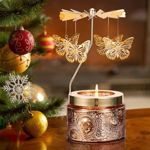 Birthday Gifts for Women Friendship, Unique Candle Gift for Christmas Anniversary Mothers Day Butterfly Rotating Scented Candle, Gifts for Women Mom Daughter Sister Wife B0CLGLXGQ5