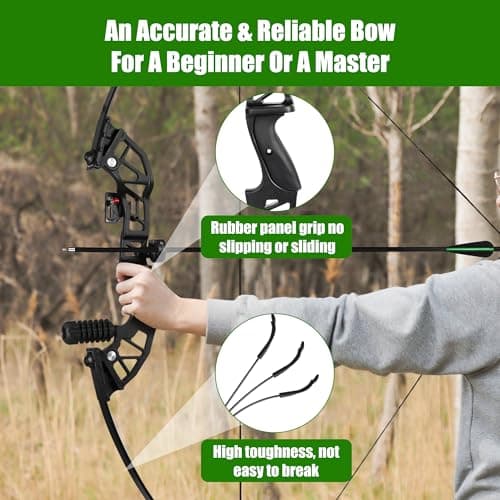 51" Recurve Bow and Arrow Adult Set, 40lb Takedown Archery Adult Bow Suitable for Outdoor Practice (Black)