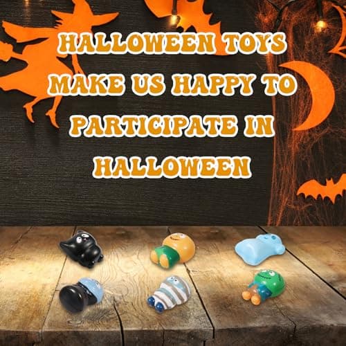 New 6 Packs-Halloween Squishies Toys Slow Rising Party Favors:Pumpkin,Zombie,Black Cat,Mummy,Vampire,Ghost Halloween Treat Bag Classroom Prizes,Stress Relief Toys for Kids Toddlers Gift