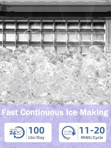 COWSAR Commercial Ice Maker Machine 100Lbs/24H, Stainless Steel Undercounter Ice Maker with 33Lbs Storage Capacity, Self-Cleaning Freestanding Ice Machine for Home, Bar, Restaurant, Office, Outdoor