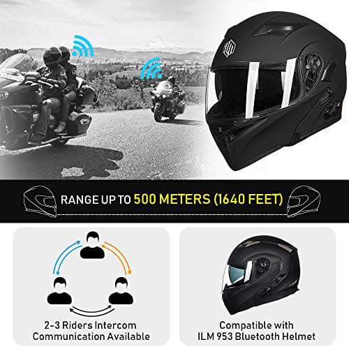 ILM Bluetooth Motorcycle Helmet Modular Flip up Full Face Dual Visor Mp3 Intercom FM Radio DOT Model 902BT/902BT PRO/902BT MAX