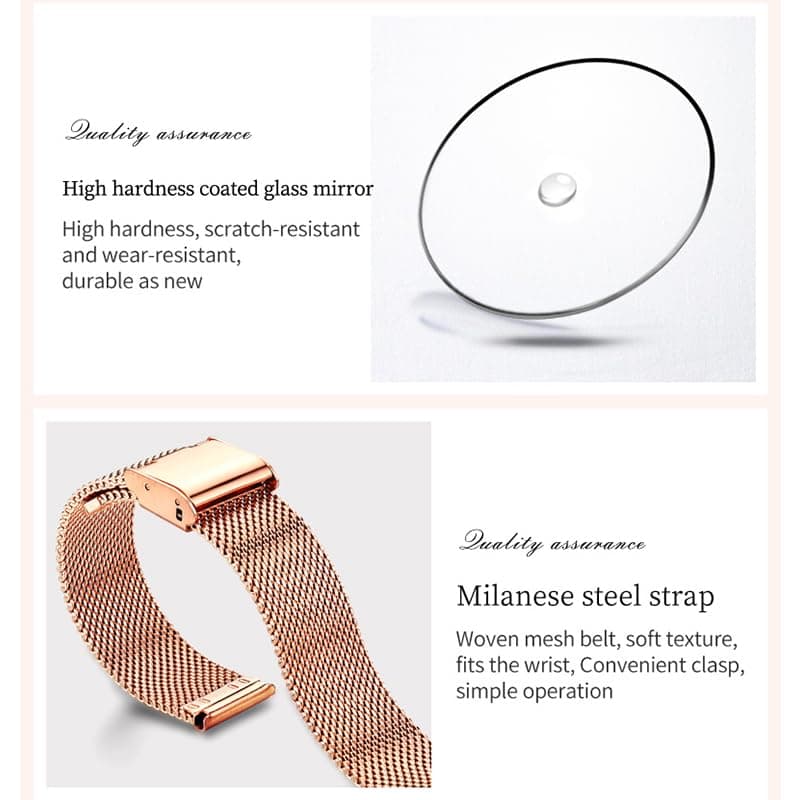 OLEVS Women's Watch Luxury Dress Rose Gold Women Slim Thin Lightweight Watch Stainless Steel Mesh Watches Fashion Waterproof Ladies Wrist Watch Black White Blue Face,Adjustable Bracelet