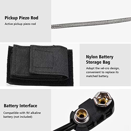 Acoustic Guitar Pickup, Pen Tube Type Undersaddle Active Pickup,Volume Tone Adjustable, With Ceramic Piezoelectric Pickup Rod