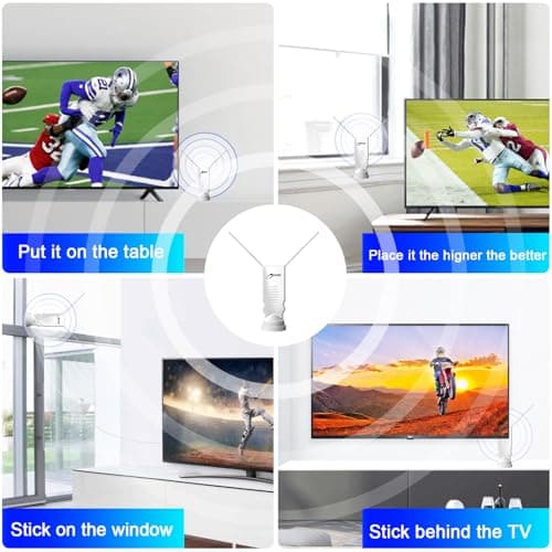 2025 Digital Rabbit Ear Antenna - Indoor Smart Long Distance Reception, Supports 4K 8K 1080p Local Channels