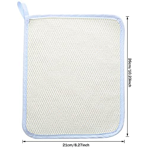 Blulu 5 Pcs Exfoliating Wash Cloth Face Body Towel Dual Sided Exfoliating Scrub Towel Weave Beauty Skin Washcloth Soft Home Massage Bath Cloth (5)