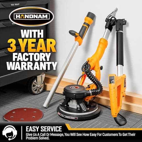 Electric Drywall Sander, 950W Drywall Power Sander with Vacuum Dust Collector, Variable Speed 800-2100RPM, LED Light, Dustless Wall Sander for Drywall, Popcorn Ceiling, Corner etc