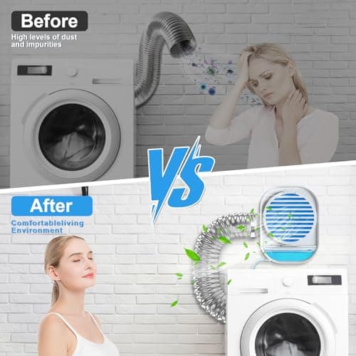 4-in-1 Indoor Dryer Vent with Dehumidifier for Protect Furniture, Dryer Vent Kit for Electric Dryers, Stainless Steel Screen Filter, Lint Trap,Polyester Filter and Visual Water Tank