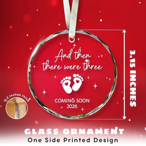 Gifts for Expecting Parents - Expecting Parents to Be Unique Gifts - Baby Pregnancy Announcement Gift Ideas for Husband, Family - Baby Ornament 2026 - Baby Pregnancy Announcement - Glass Ornament