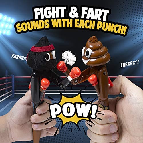 Farting Poop Pen with Punching Arms - Makes Funny Fart & Action Sound With Every Punch, Perfect Novelty Gift For Kids, Teens & Boys, Silly Gag Gift & Interactive Pen Toy With Big Laughs (Boxer)