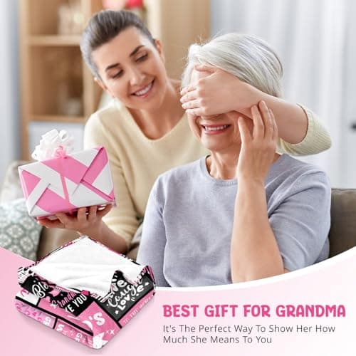 Soft and Cozy Keepsake Blanket, Thoughtful Gift for Christmas, Mother's Day Grandma Birthday Gifts, Best Grandma Ever Gifts Blanket 50"x60" B0DDSFFW4W