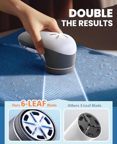 POPCHOSE Fabric Shaver, Sweater Shavers to Remove Pilling, Lint Shaver with 6-Leaf Blades, Electric Lint Remover for Clothes, Couch, Furniture, Fuzz, Lint Ball, Pillings, USB Rechargeable