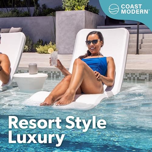 GoSports Coast Modern in Pool Lounge Chair - Waterproof & Weighted Chaise Lounger - Outdoor Pool Furniture for Patio or in Baja Shelf