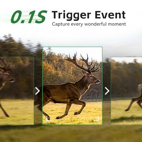 Trail Camera, 36MP 2K 0.1S Trigger Motion Activated,Game Camera with Night Vision IP66 Waterproof 2.0''LCD 90° Cam Lens for Outdoor Scouting Wildlife Monitoring Home Security, Gifts for Men
