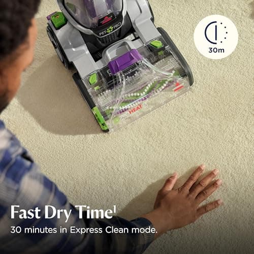 Bissell ProHeat 2X Revolution Pet Pro Plus, 3588F, Upright Deep Cleaner, 30-minute Dry Time, Dual Dirt Lifter Powerbrush, Hose & Tool Attachment, Pet Upholstery and Tough Stain Tool Included