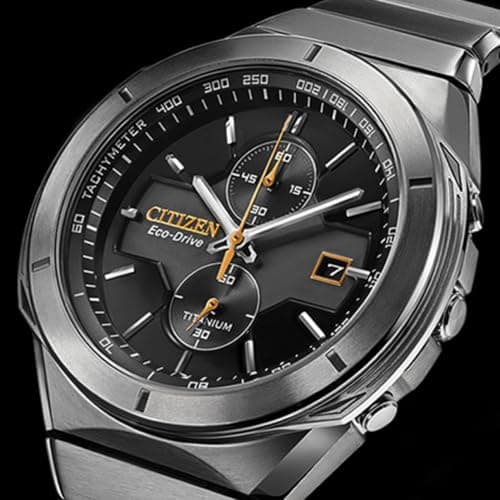 Citizen Men's Eco-Drive Sport Luxury Armor Watch in Super Titanium, Black Dial (Model: CA7058-55E)