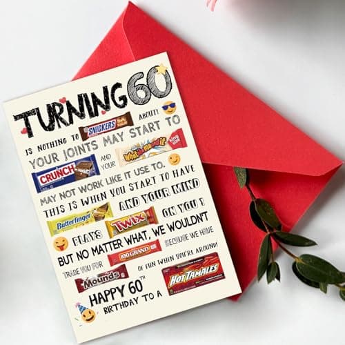 Funny 60th Birthday Card, Happy 60th Birthday Gifts for Women Men, Cool 60 Year Old Birthday Card Gifts for Him Her, Unique 60th Birthday Decorations Ideas for Parents