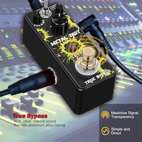 AFOT Vintage Distortion Pedal, Metal Distortion Pedal 3 Working Modes, Warm Smooth Wide Range of Vintage Distortion Sound, Mini Effect Pedal True Bypass