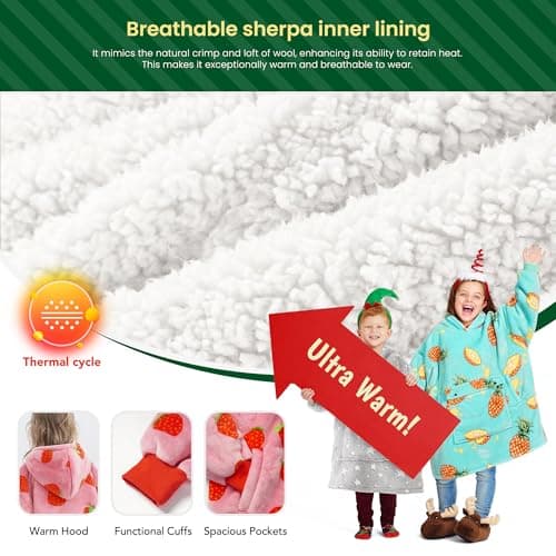 Narecte Kids Hoodie Blanket Birthday Gifts for Girls Year Old Girl Toddler Wearable Blanket Hoodie Kids Oversized Ideas Teen