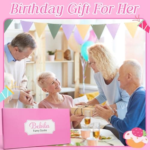 Bebila Birthday Gifts for Women Funny Socks for 30 40 50 60 70 Year Old Woman Birthday Gifts for Mom Sister Wife Friends
