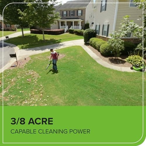 Greenworks 48V (24V x 2) Cordless Brushless Leaf Blower/Vacuum (520 CFM / 240 MPH) with Bag, Powerful & Efficient for Yard Debris Cleanup, Includes (2) 4.0Ah Battery & Dual Port Charger