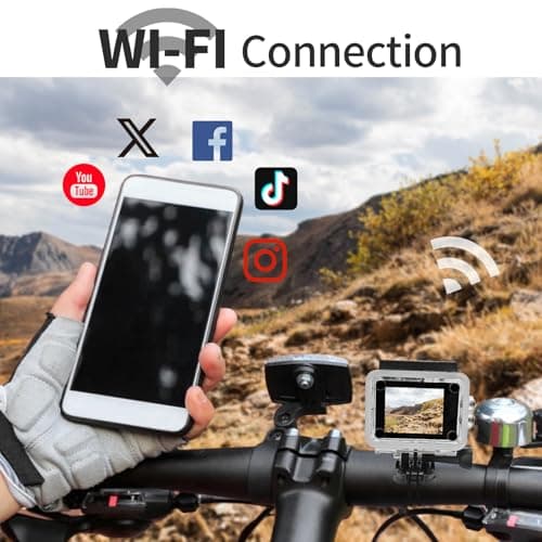 Cecosy Action Camera 4K 30FPS, Waterproof Camera 30M Underwater Ultra HD 131FT 170°Wide Angle Shooting, with 2 x 1050 mAh Batteries for Cycling, Ice Skating, Skiing, Fishing, Climbing