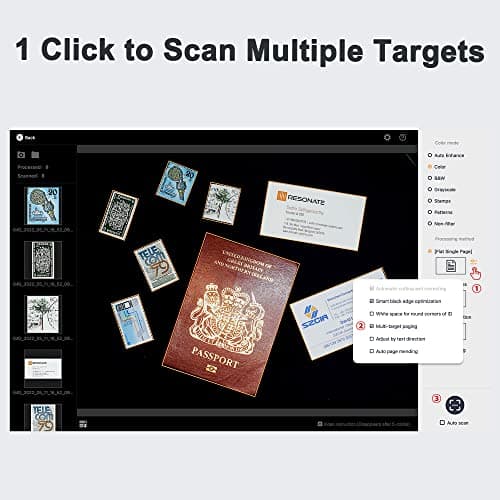 CZUR Lens800 Pro 8MP Portable Document Scanner & Document Camera, Travel-Friendly Mobile PDF Scanner, Capture Size A4, Fast Scan 1s/Page, Easy-to-Use OCR, for Mac & Windows