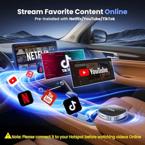 2-in-1 Wireless Apple CarPlay&Android Auto Adapter 2026, Magic AI Box Streaming Dongle Support Netflix/YouTube, Plug&Play, Car Play Wireless Adapter, Only Fit for Cars with Wired CarPlay/Android Auto