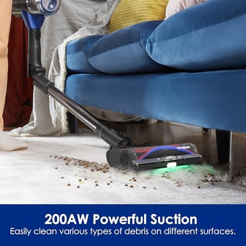 Tineco Pure ONE S50 Pro Cordless Stick Vacuum Cleaner, 200AW Powerful Suction, Zero Tangle Brush, 95Min Runtime, 180° Foldable Tube, 120° Green Light, Easily Tackles Large Debris Stick Vacuum