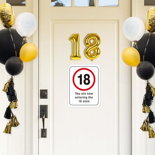 WERNNSAI 18th Birthday Party Decorations - 9PCS Wall Signs Funny Tags for Teens 18 Years Old Party Decor 18th Party Banner Table Centerpieces Door Wall Windows Signs Picture Props for Boys Girls