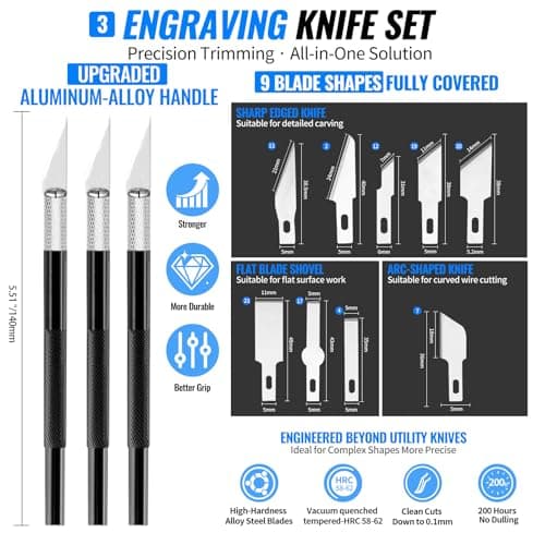 68Pcs 3D Printer Tools Kit with Storage Case, 3D Printer Accessories - Deburring Tool, 3D Printer Removing Scrapers, Metal Files, Brushes, Hand Drill, Tweezers, for Bambu Lab, Ender 3, Kobra, etc.
