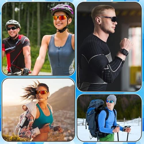 GGSTDDUP 4 Pack Polarized Sports Sunglasses for Men & Women | UV Protection Lightweight Wraparound Sunglasses for Outdoor