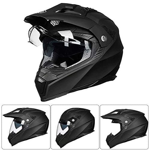 ILM Off Road Motorcycle Dual Sport Helmet Full Face Sun Visor Dirt Bike ATV Motocross Casco DOT Certified Model 606V